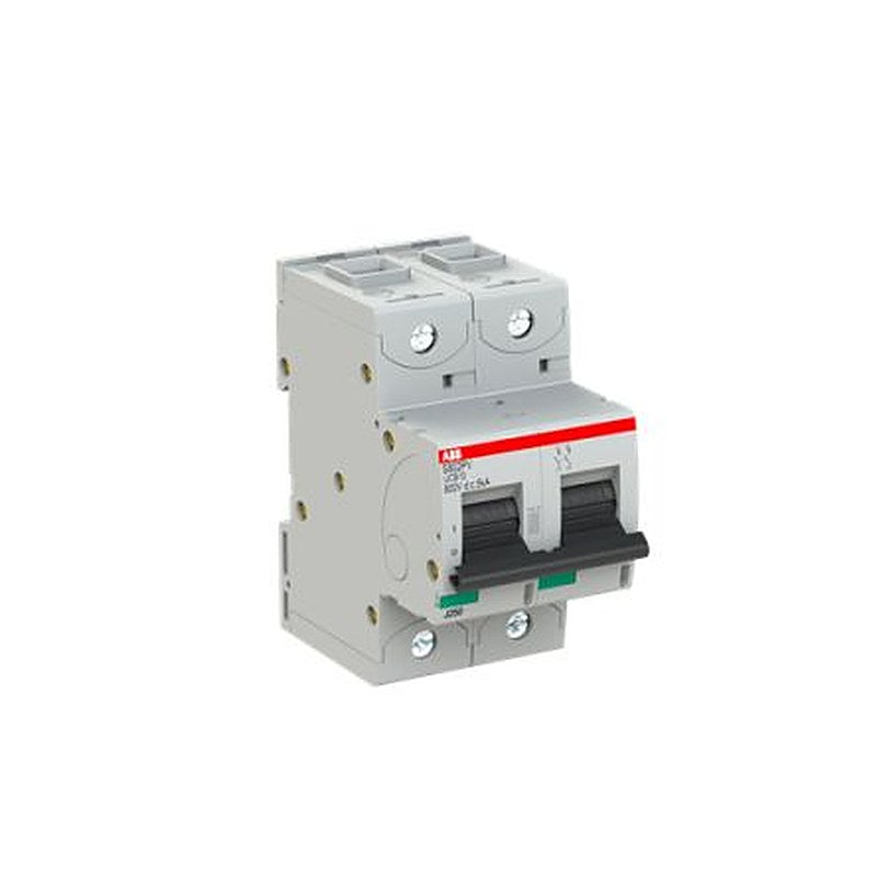 ABB S802S Miniature Circuit Breaker, 2-Pole, 10A, Type B, 500 V dc DC, 50 kA Breaking Capacity