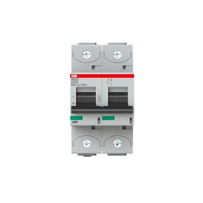 ABB S802S Miniature Circuit Breaker, 2-Pole, 16A, Type B, 500 V dc DC, 50 kA Breaking Capacity