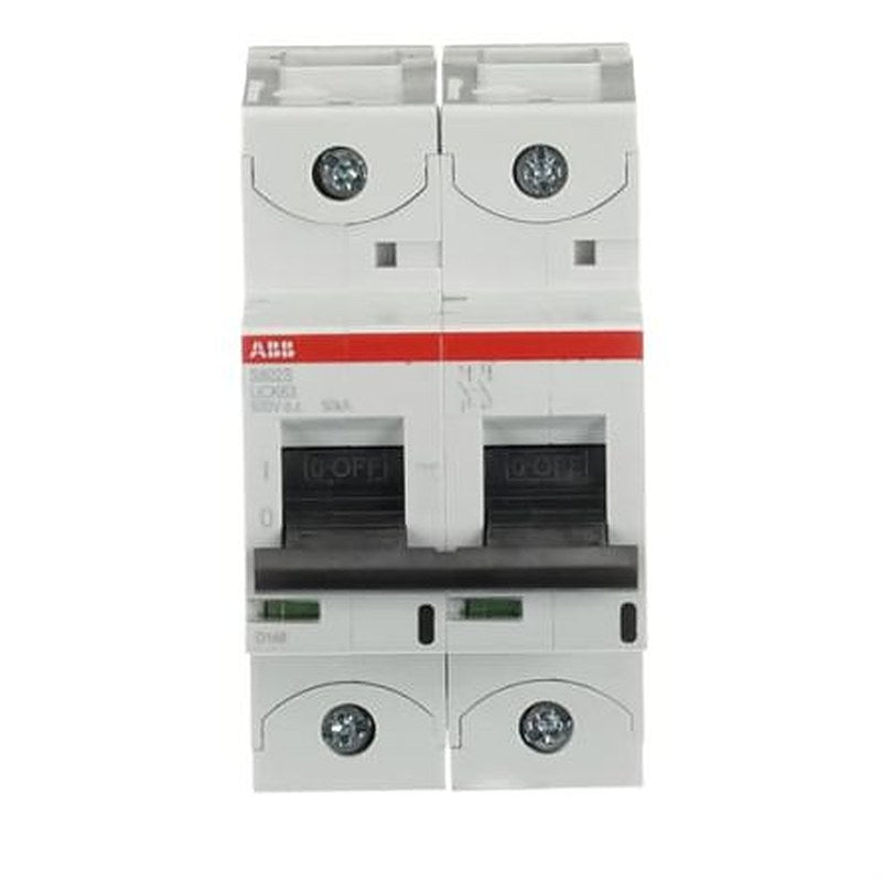 ABB S802S Miniature Circuit Breaker, 2-Pole, 63A, UC-K, 500 V dc DC, 50 kA Breaking Capacity