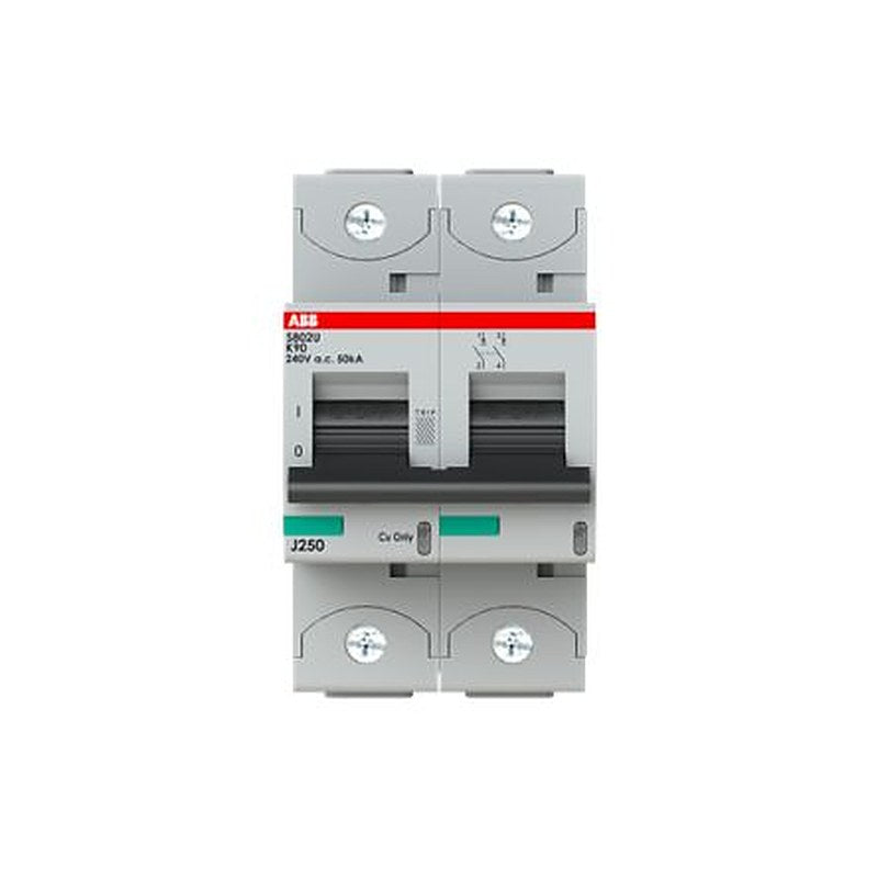 ABB S800U Miniature Circuit Breaker, 2-Pole, 90A, Type K, 240V ac AC, 50 kA Breaking Capacity