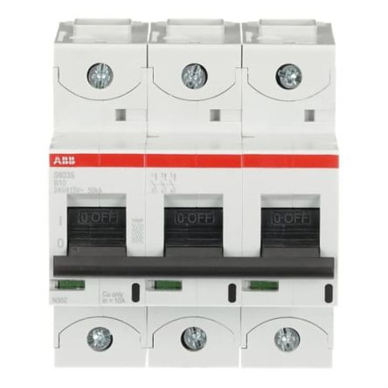 ABB S800S Miniature Circuit Breaker, 3-Pole, 10A, Type B, 240V ac AC, 50 kA Breaking Capacity