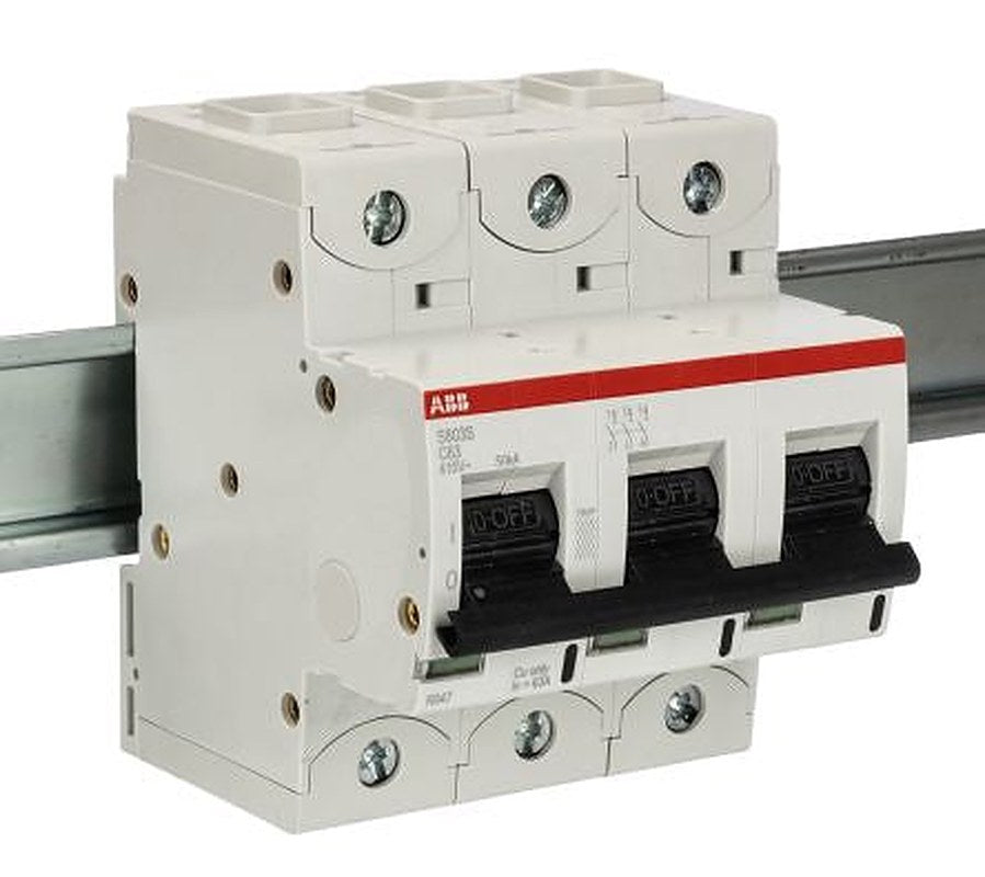 ABB High Performance S800S Miniature Circuit Breaker, 3-Pole, 63A, Type C, 690V ac AC, 250 V dc DC, 50 kA Breaking