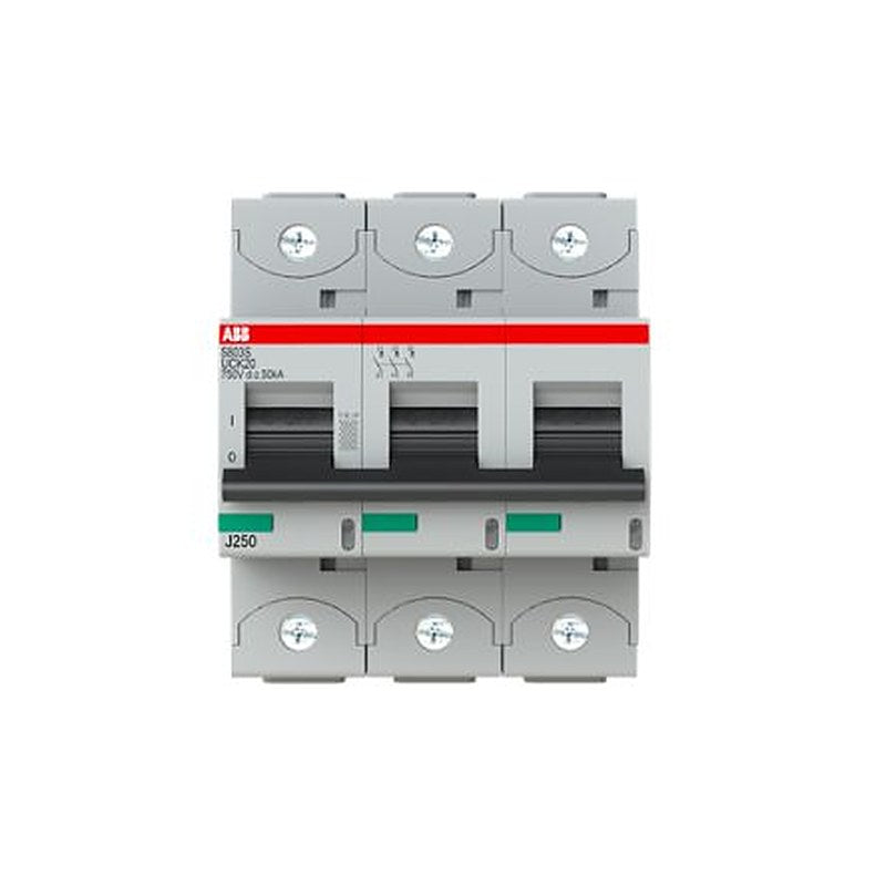 ABB S803S Miniature Circuit Breaker, 3-Pole, 20A, UC-K, 750 V dc DC, 50 kA Breaking Capacity