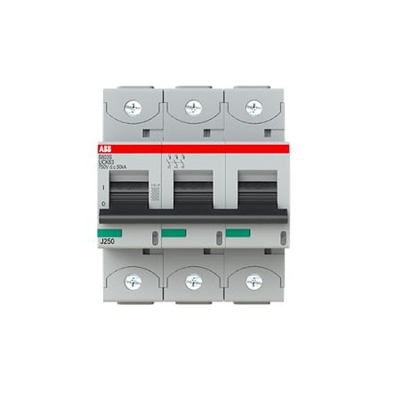ABB S803S Miniature Circuit Breaker, 3-Pole, 63A, UC-K, 750 V dc DC, 50 kA Breaking Capacity