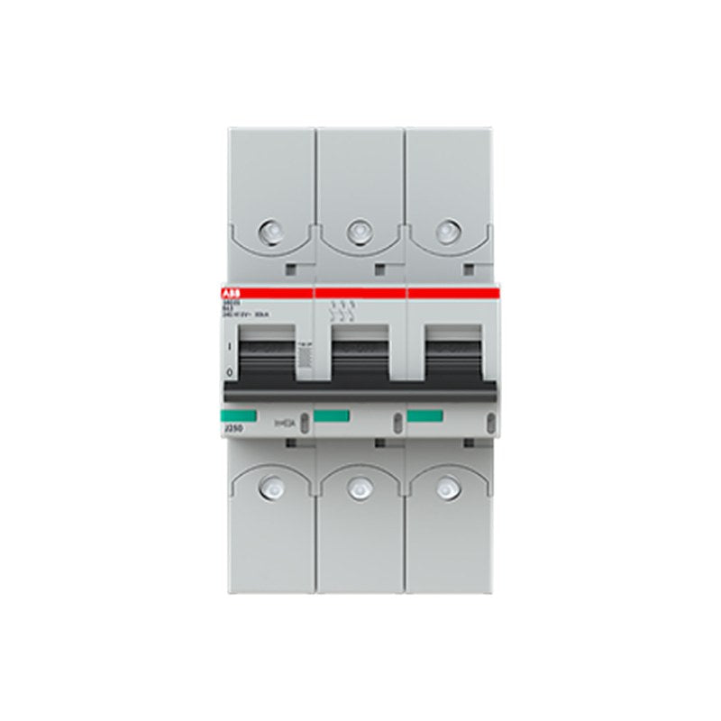 ABB S800 2CC Miniature Circuit Breaker, 3-Pole, 63A, Type B, 690V AC, 375 V DC, 40 kA Breaking Capacity