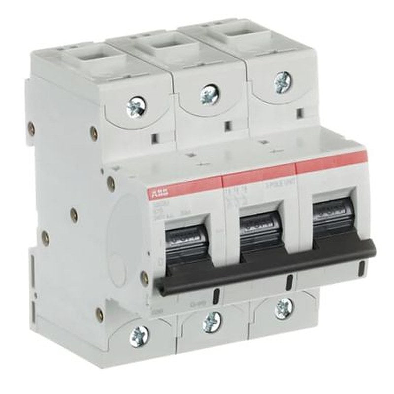 ABB S800U Miniature Circuit Breaker, 3-Pole, 15A, Type K, 240V ac AC, 50 kA Breaking Capacity