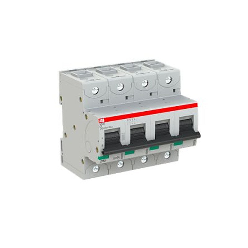 ABB S804S Miniature Circuit Breaker, 4-Pole, 6A, Type C, 690V ac AC, 50 kA Breaking Capacity
