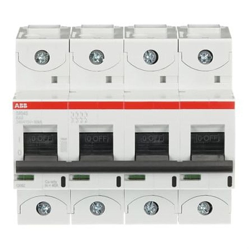 ABB S800S Miniature Circuit Breaker, 4-Pole, 40A, Type K, 240V ac AC, 50 kA Breaking Capacity