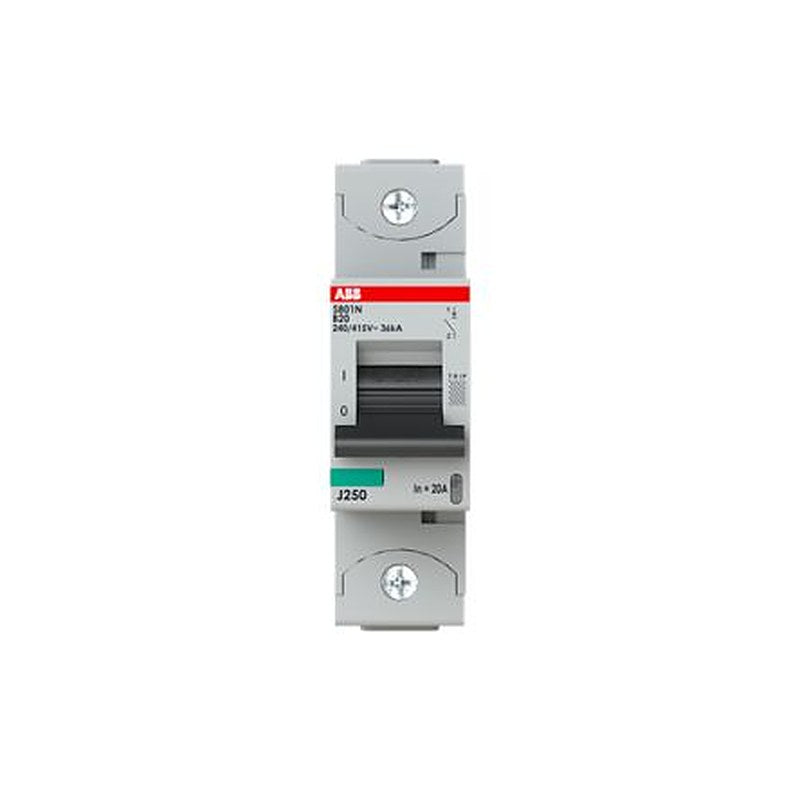 ABB S801N Miniature Circuit Breaker, 1-Pole, 20A, Type B, 400V ac AC, 36 kA Breaking Capacity