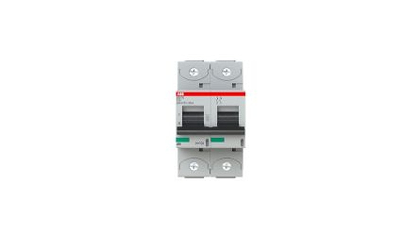 ABB S802 Circuit Breaker, 2-Pole, 10A, Type C, 690V ac AC, 250 V dc DC, 50 kA Breaking Capacity