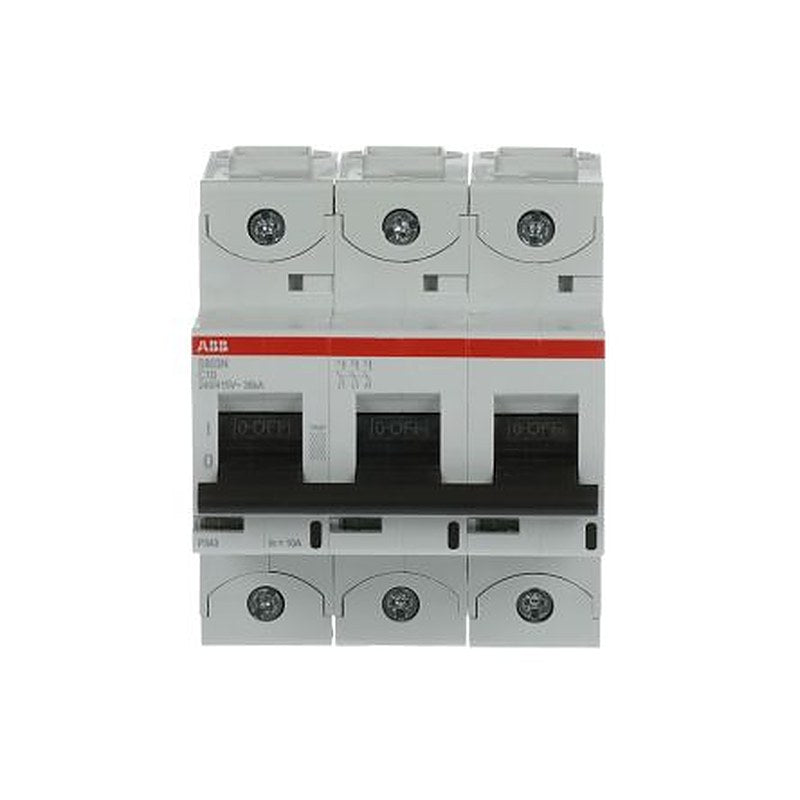 ABB S803N Miniature Circuit Breaker, 3-Pole, 10A, Type C, 690V ac AC, 36 kA Breaking Capacity