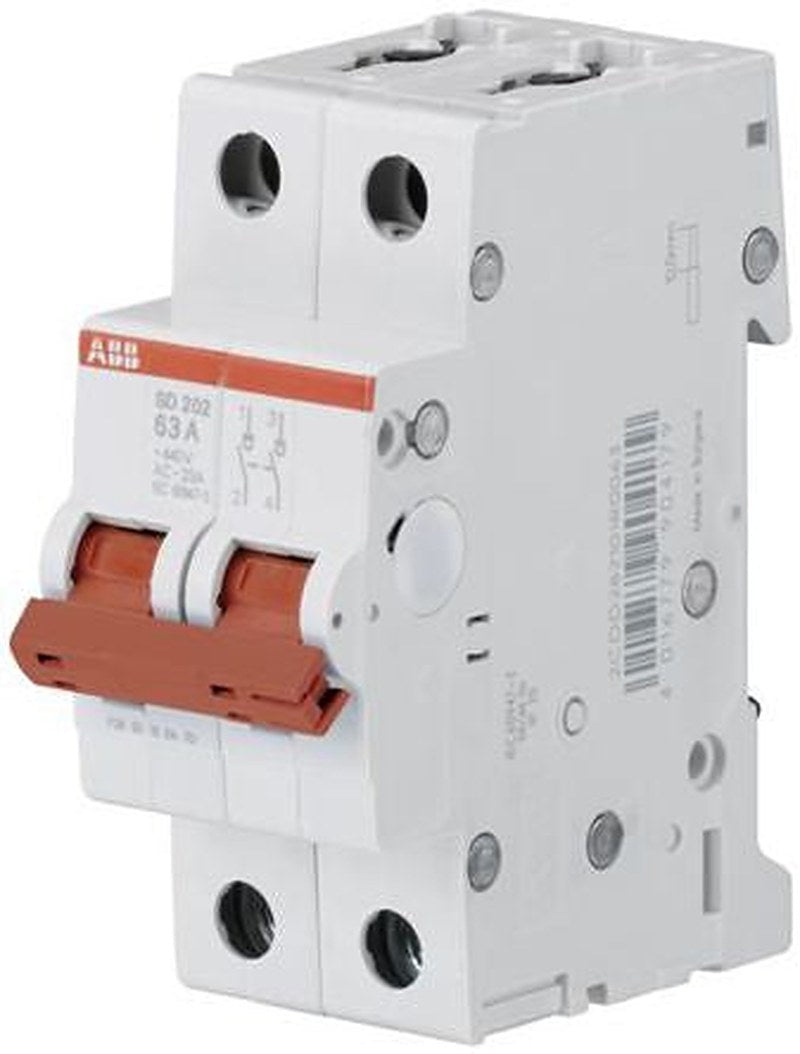 ABB 2-Pole DIN Rail Isolator Switch -, IP20, IP40, 16A
