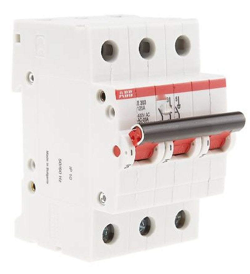 ABB, Pro M, E200i Molded Case Circuit Breaker 3-Pole 125A, Breaking Capacity 6 kA, DIN Rail