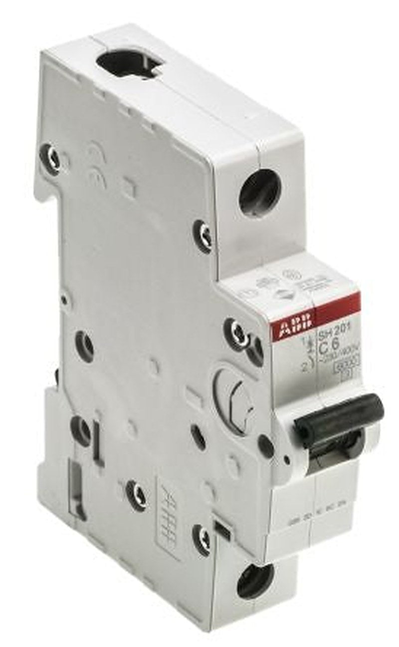 ABB ComPact Home SH200 Miniature Circuit Breaker, 1-Pole, 6A, Type C, 440V ac AC, 60 V dc DC, 6 kA Breaking Capacity