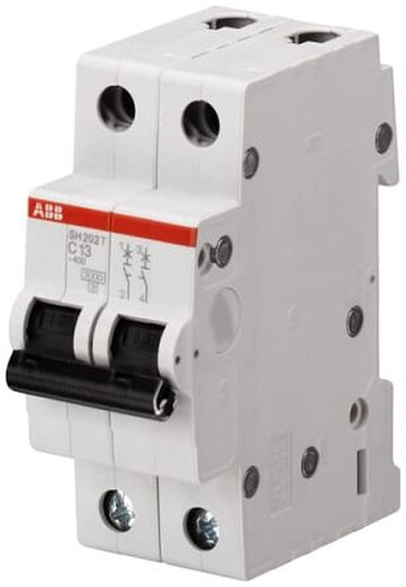 ABB ComPact Home SH200T Miniature Circuit Breaker, 2-Pole, 6A, Type C, 440V ac AC, 6 kA Breaking Capacity