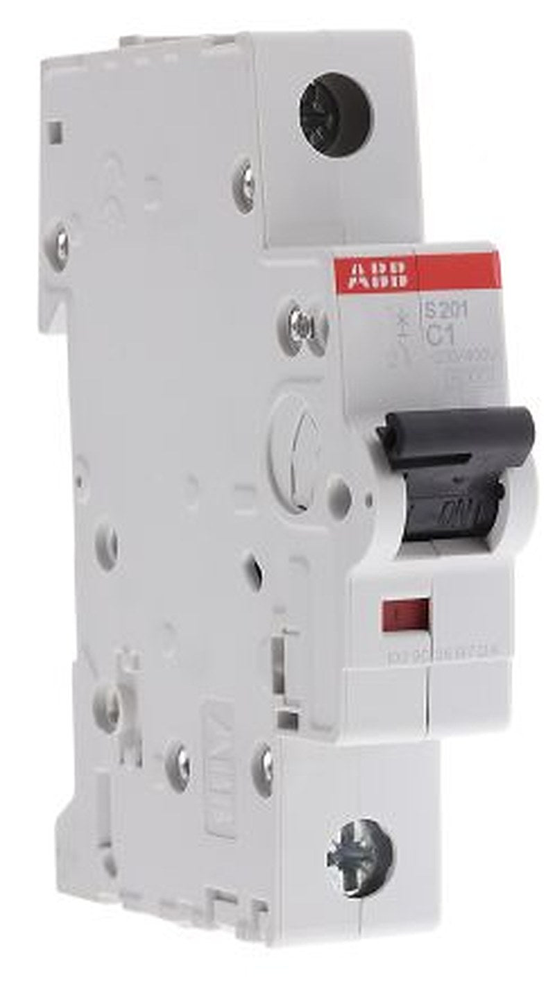 ABB System Pro M Compact S200 Miniature Circuit Breaker, 1-Pole, 1A, Type C, 230V ac AC, 72 V dc DC, 6 kA Breaking