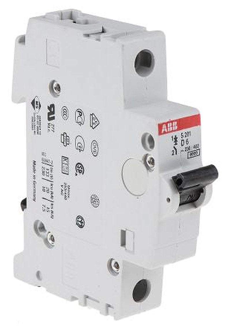 ABB System Pro M Compact System Pro M Compact Miniature Circuit Breaker, 1-Pole, 6A, Type D, 253V ac AC, 72 V dc DC, 6