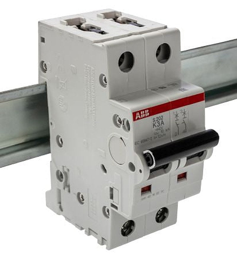 ABB System Pro M Compact S200 Miniature Circuit Breaker, 2-Pole, 3A, Type K, 400V ac AC, 125 V dc DC, 6 kA Breaking