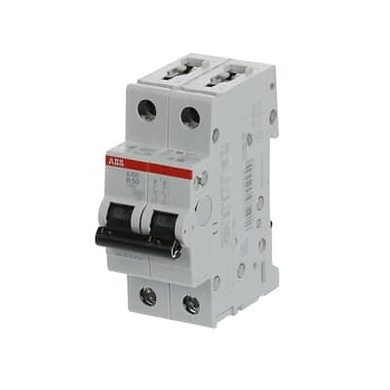 ABB System Pro M Compact S200 Miniature Circuit Breaker, 2-Pole, 50A, Type B, 400V ac AC, 125 V dc DC, 10 kA Breaking