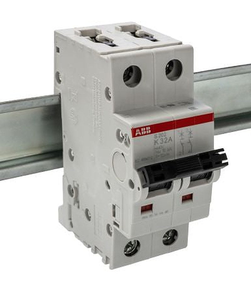 ABB System Pro M Compact S200 Miniature Circuit Breaker, 2-Pole, 32A, Type K, 400V ac AC, 125 V dc DC, 6 kA Breaking