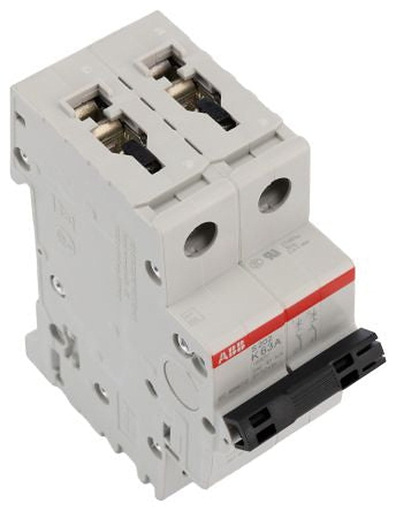 ABB System Pro M Compact S200 Miniature Circuit Breaker, 2-Pole, 63A, Type K, 400V ac AC, 6 kA Breaking Capacity