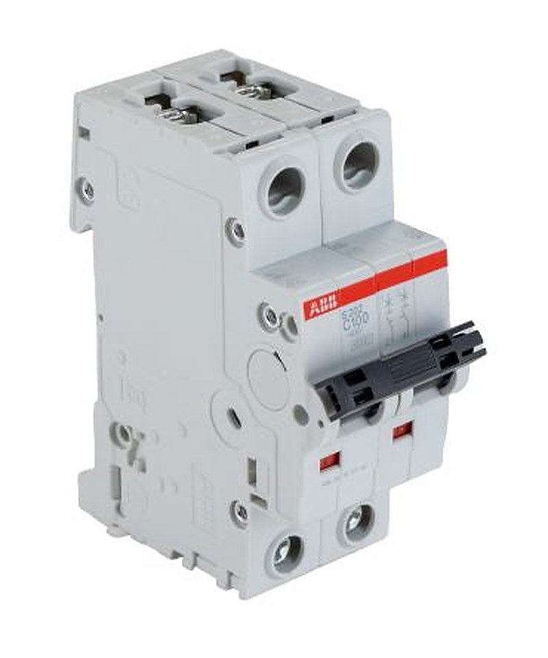 ABB System Pro M Compact S200 Miniature Circuit Breaker, 2-Pole, 100A, Type C, 440V ac AC, 110 V dc DC, 6 kA Breaking