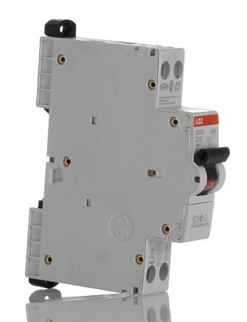 ABB S200C S200C Miniature Circuit Breaker, 2-Pole, 10A, Type C, 415V ac AC, 6 kA Breaking Capacity