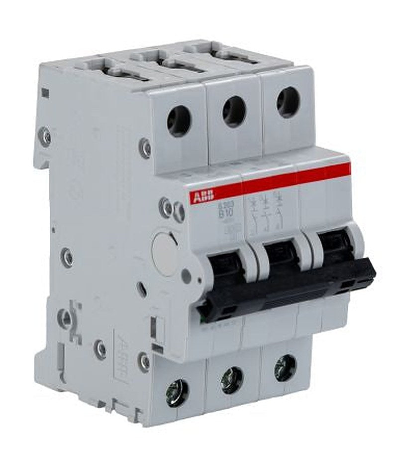 ABB System Pro M Compact S200 Miniature Circuit Breaker, 3-Pole, 10A, Type B, 400V ac AC, 6 kA Breaking Capacity