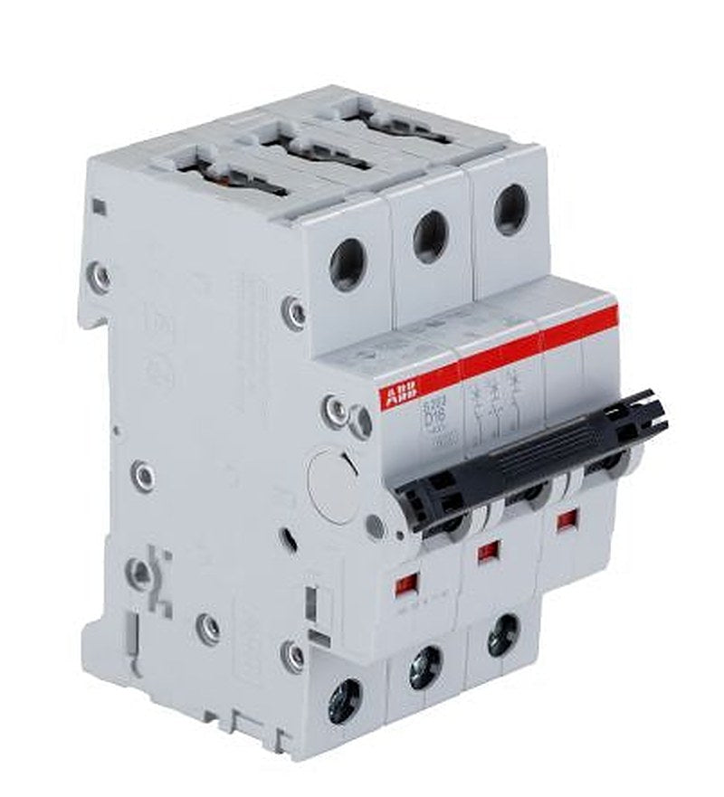 ABB System Pro M Compact S200 Miniature Circuit Breaker, 3-Pole, 16A, Type D, 440V ac AC, 12 V dc DC, 6 kA Breaking