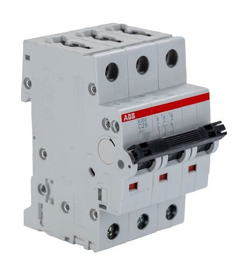 ABB System Pro M Compact S200 Miniature Circuit Breaker, 3-Pole, 25A, Type C, 400V ac AC, 6 kA Breaking Capacity