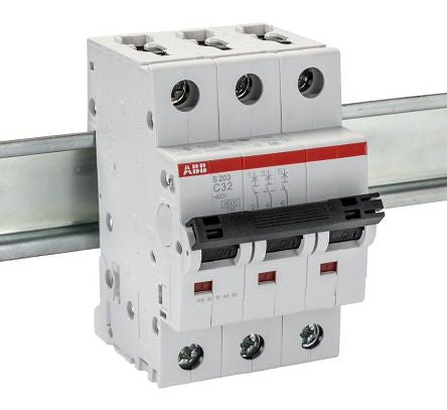 ABB System Pro M Compact S200 Miniature Circuit Breaker, 3-Pole, 32A, Type C, 400V ac AC, 6 kA Breaking Capacity