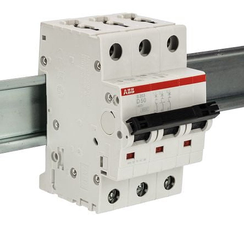 ABB System Pro M Compact S200 Miniature Circuit Breaker, 3-Pole, 50A, Type D, 440V ac AC, 12 V dc DC, 6 kA Breaking
