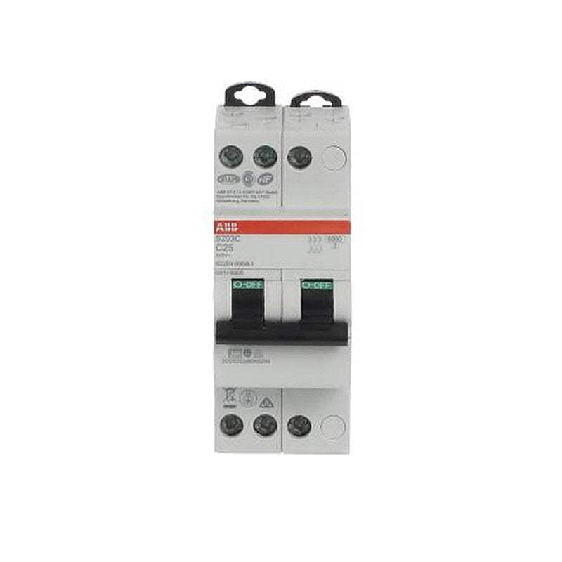 ABB S200C S200C Miniature Circuit Breaker, 3-Pole, 25A, Type C, 415V ac AC, 6 kA Breaking Capacity