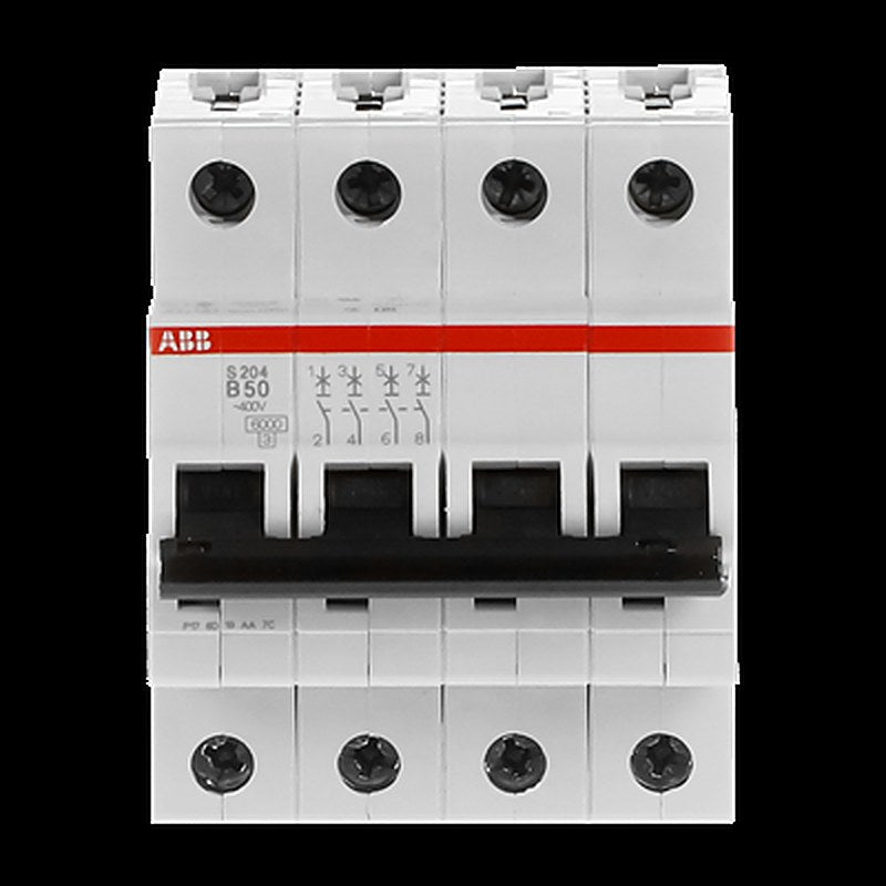 ABB System Pro M Compact S200 Miniature Circuit Breaker, 4-Pole, 50A, Type B, 400V ac AC, 6 kA Breaking Capacity