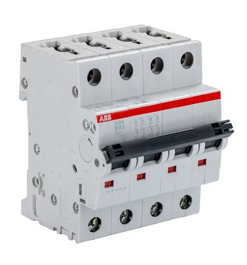 ABB System Pro M Compact S200 Miniature Circuit Breaker, 4-Pole, 63A, Type B, 400V ac AC, 6 kA Breaking Capacity