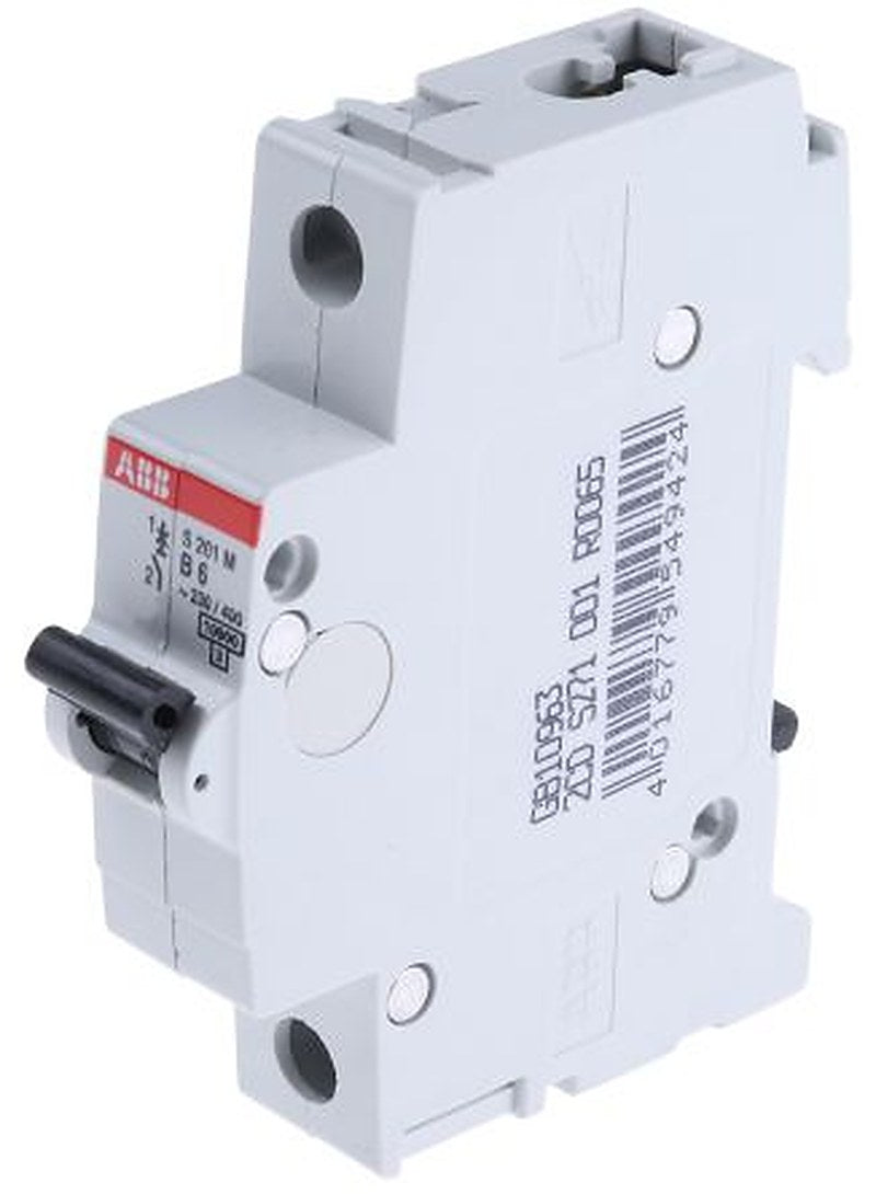 ABB System Pro M Compact System Pro M Compact Miniature Circuit Breaker, 1-Pole, 6A, Type B, 253V ac AC, 72 V dc DC, 10