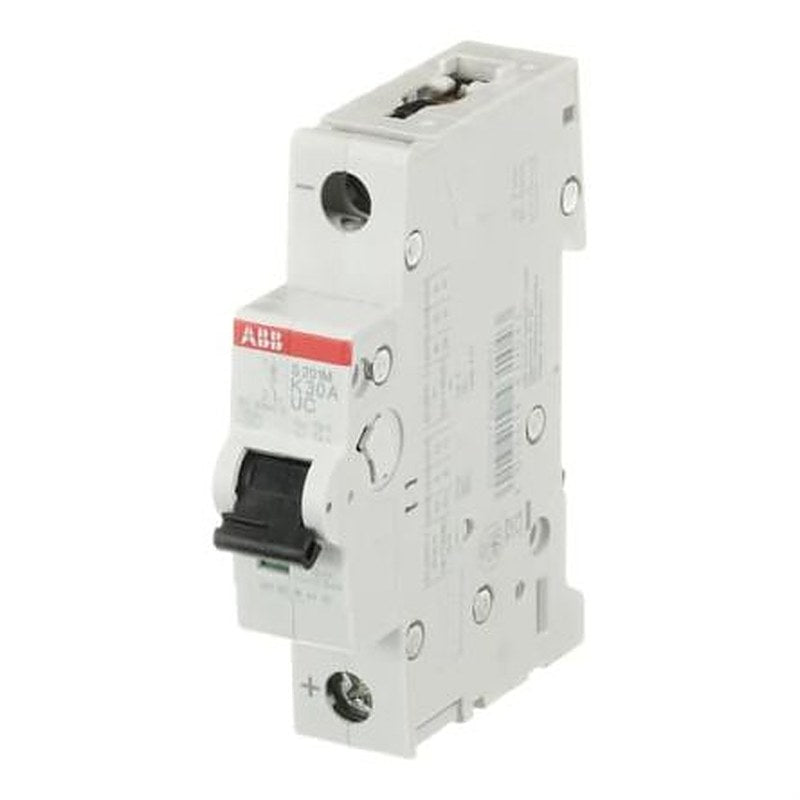 ABB System Pro M Compact S200 M UC Miniature Circuit Breaker, 1-Pole, 30A, Type K, 230V ac AC, 220 V dc DC, 10 kA