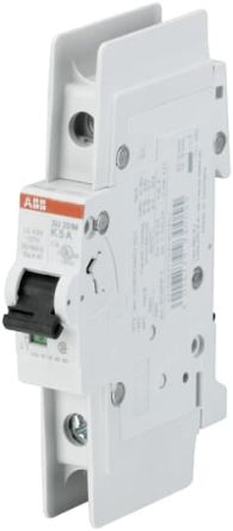 ABB System Pro M Compact SU200 M Miniature Circuit Breaker, 1-Pole, 20A, Type C, 277V ac AC, 277 V dc DC, 15 kA Breaking