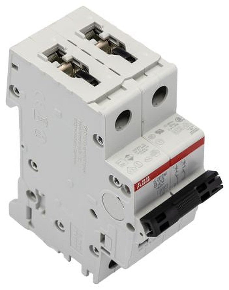 ABB System Pro M Compact S200M Miniature Circuit Breaker, 2-Pole, 20A, Type B, 440V ac AC, 125 V dc DC, 10 kA Breaking