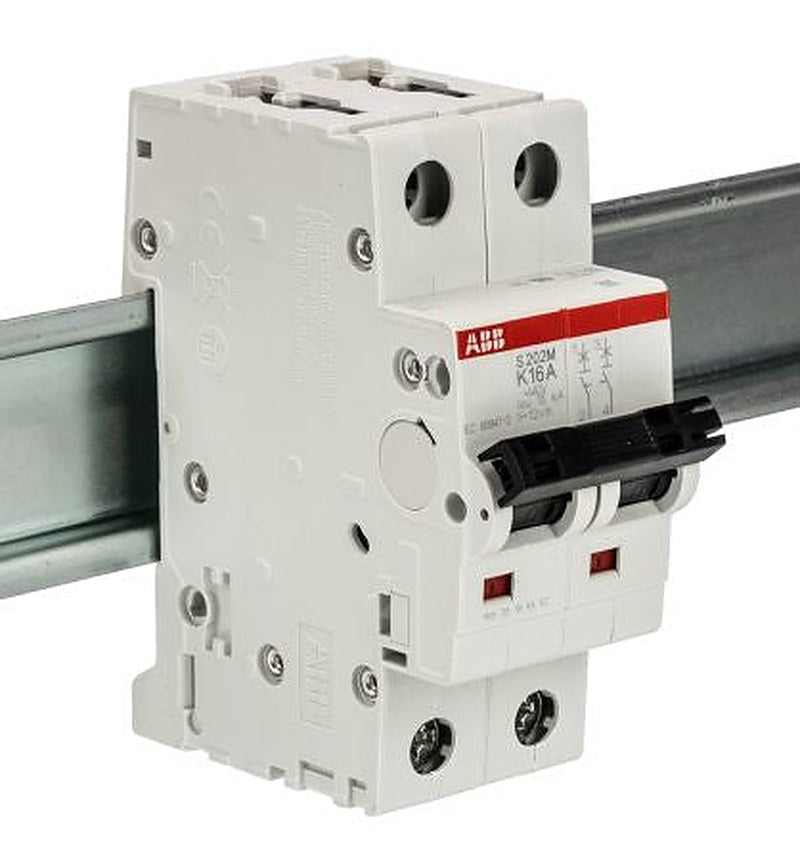 ABB System Pro M Compact S200M Miniature Circuit Breaker, 2-Pole, 16A, Type K, 440V ac AC, 125 V dc DC, 15 kA Breaking