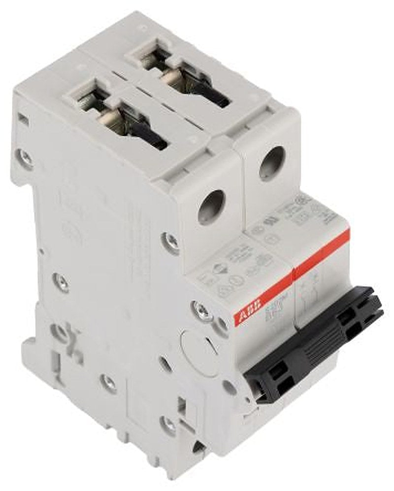 ABB System Pro M Compact S200M Miniature Circuit Breaker, 2-Pole, 63A, Type B, 440V ac AC, 125 V dc DC, 10 kA Breaking