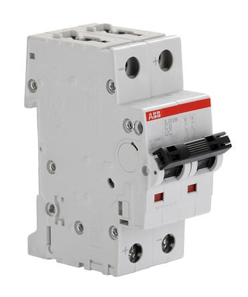ABB System Pro M Compact S200 M UC Miniature Circuit Breaker, 2-Pole, 6A, Type C, 440V ac AC, 500 V dc DC, 10 kA