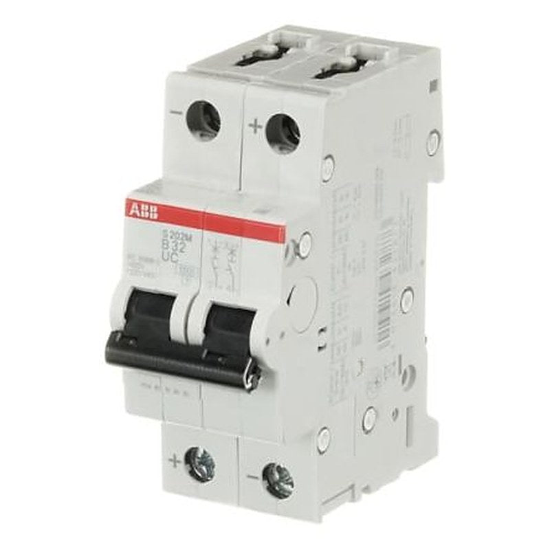 ABB System Pro M Compact S200 M UC Miniature Circuit Breaker, 2-Pole, 32A, Type B, 400V ac AC, 440 V dc DC, 10 kA