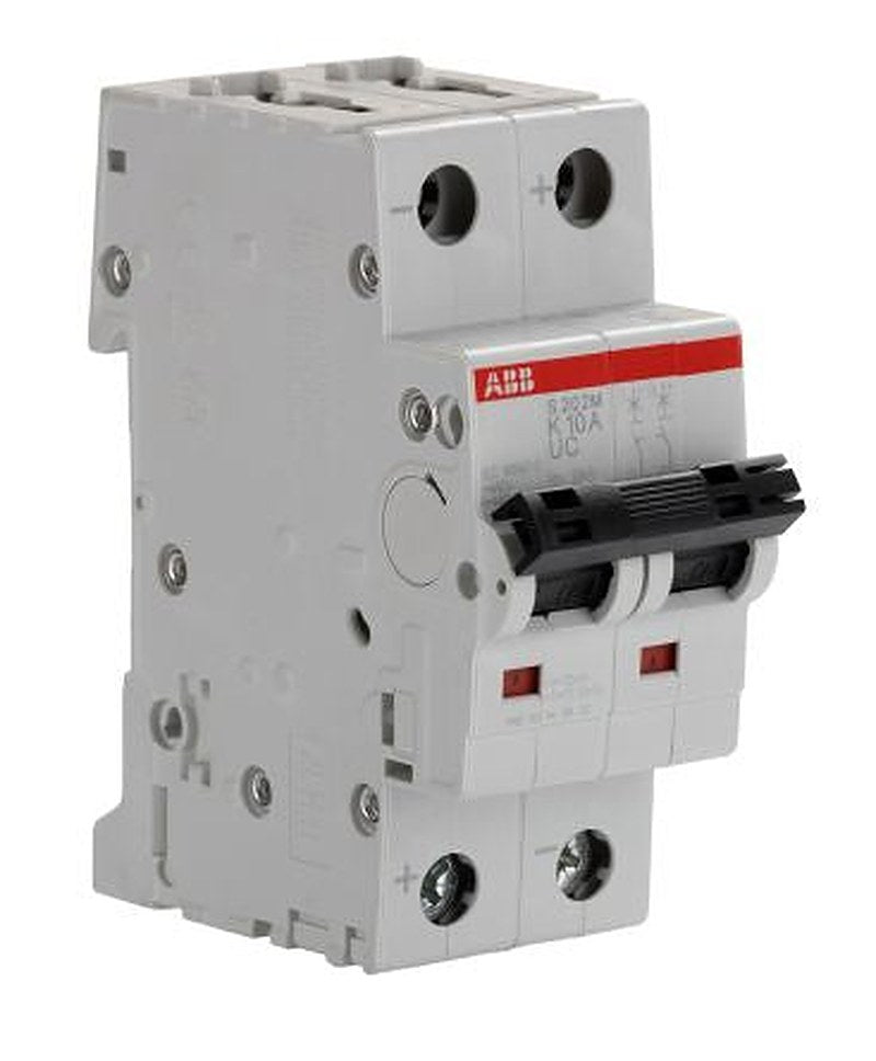 ABB System Pro M Compact S200 M UC Miniature Circuit Breaker, 2-Pole, 10A, Type K, 440V ac AC, 440 V dc DC, 10 kA