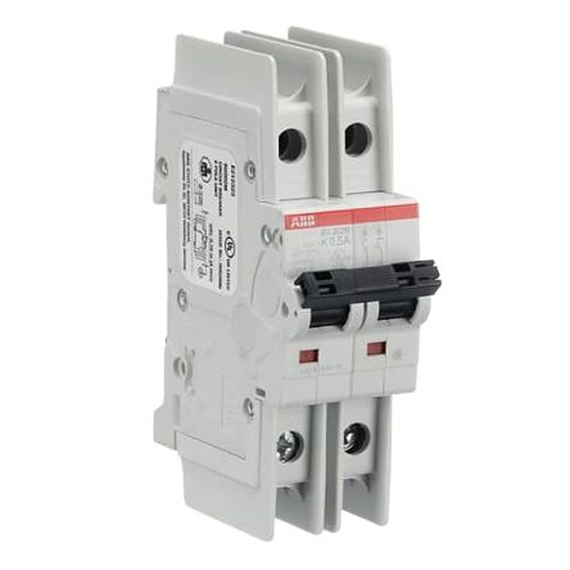 ABB SU200 M Miniature Circuit Breaker, 2-Pole, 0.5A, Type K, 440V ac AC, 96 V dc DC, 15 kA Breaking Capacity