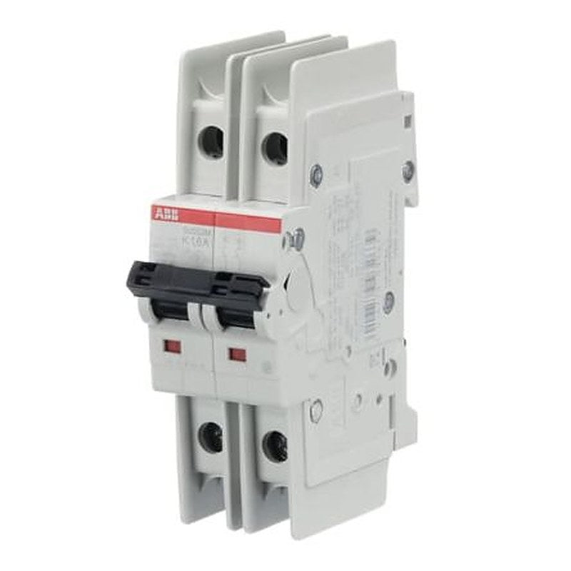ABB SU200 M Miniature Circuit Breaker, 2-Pole, 1.6A, Type K, 440V ac AC, 96 V dc DC, 15 kA Breaking Capacity