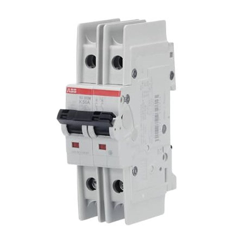 ABB SU200 M SU200 M Miniature Circuit Breaker, 2-Pole, 50A, Type K, 440V ac AC, 96 V dc DC, 15 kA Breaking Capacity