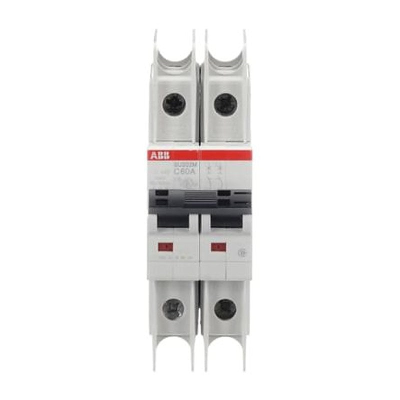 ABB SU200 M Miniature Circuit Breaker, 2-Pole, 60A, Type C, 440V ac AC, 96 V dc DC, 15 kA Breaking Capacity