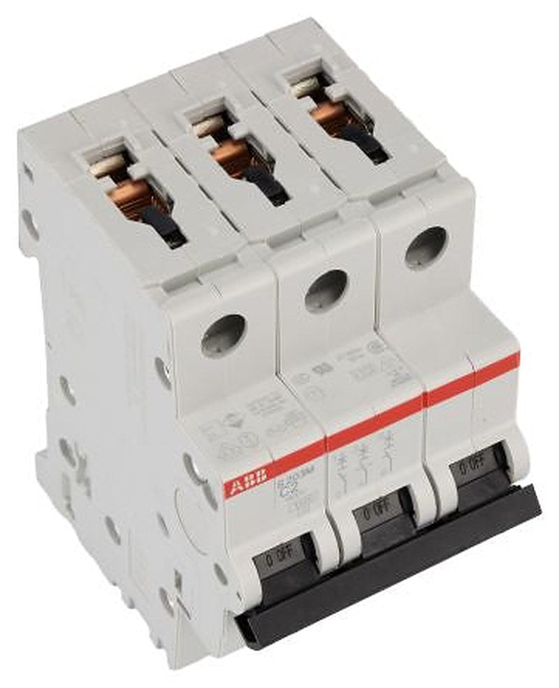 ABB System Pro M Compact S200M Miniature Circuit Breaker, 3-Pole, 2A, Type C, 440V ac AC, 12 V dc DC, 10 kA Breaking