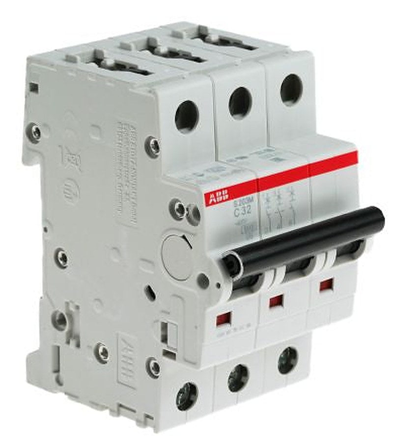 ABB System Pro M Compact S200M Miniature Circuit Breaker, 3-Pole, 32A, Type C, 440V ac AC, 12 V dc DC, 10 kA Breaking